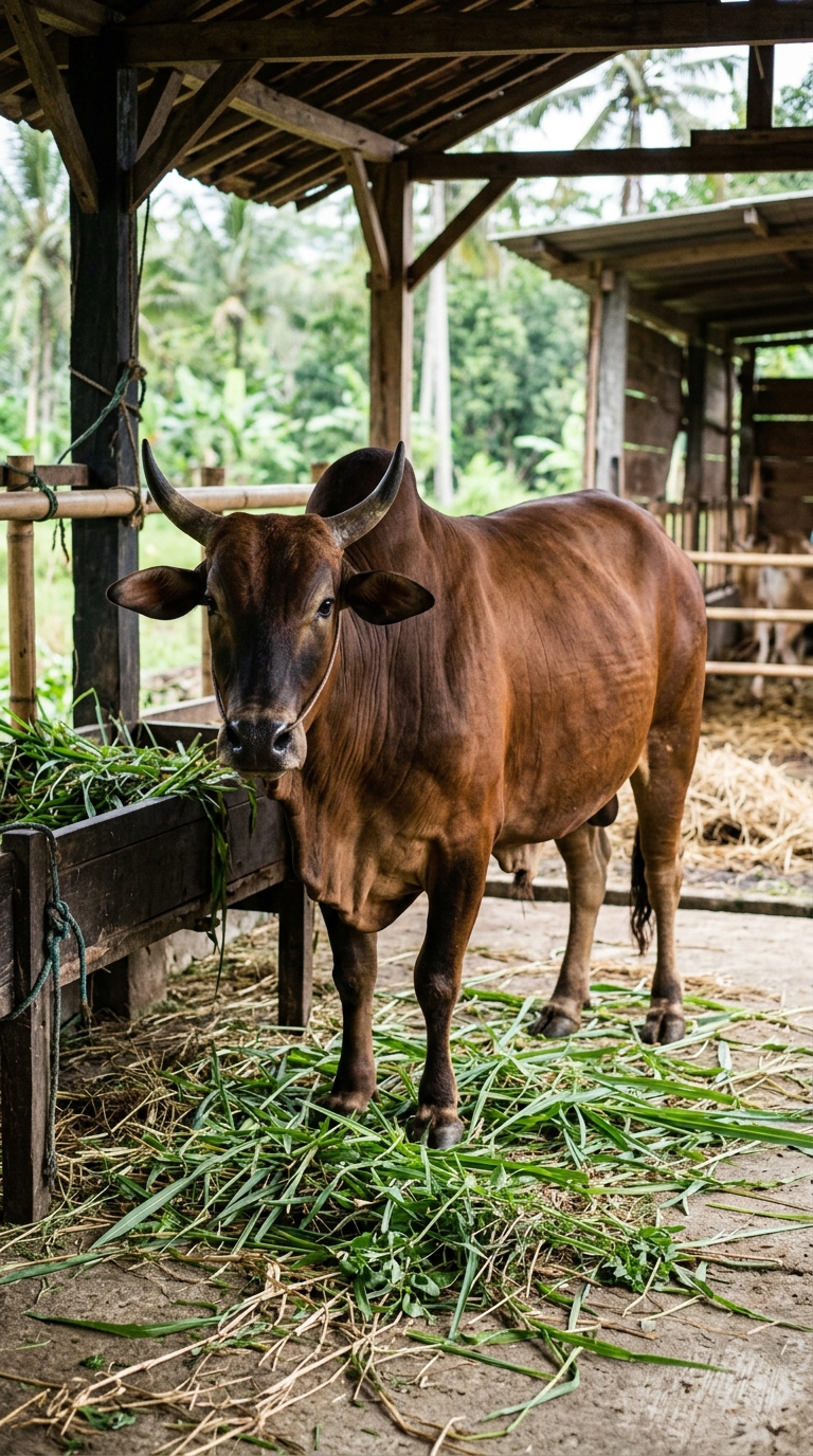 Sapi Pegon Ongole cokelat berotot